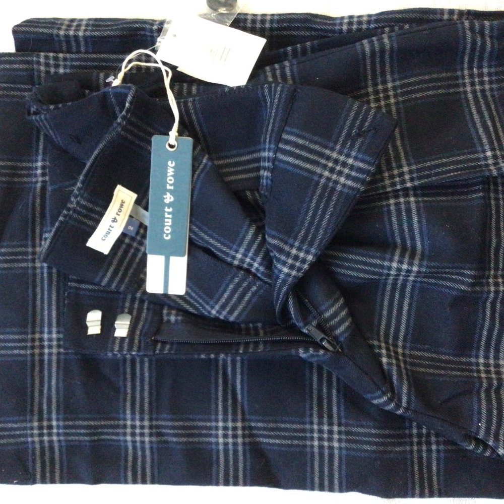 Court and Rowe Plaid Wide Leg Pants Size 2 NWT